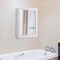 MDF and Glass Wall Mounted Bathroom Cabinet with Mirror and Adjustable Shelves